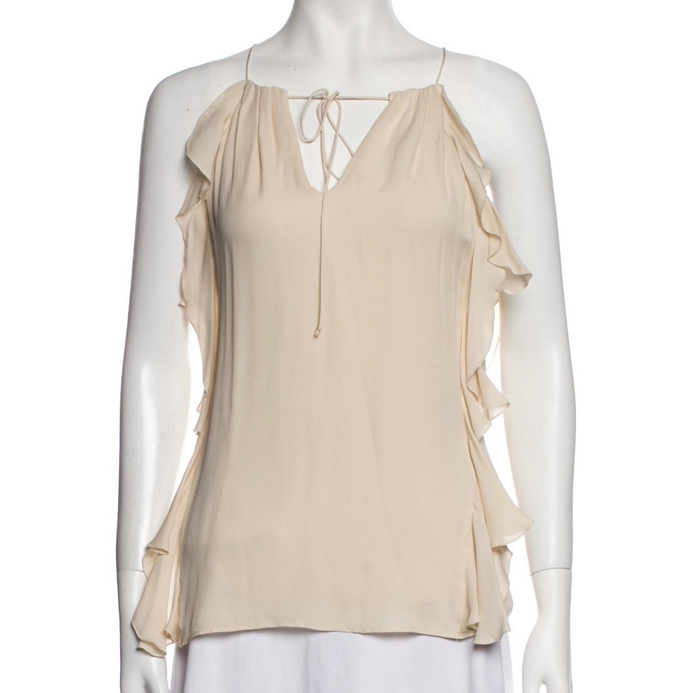 Parker silk off white top